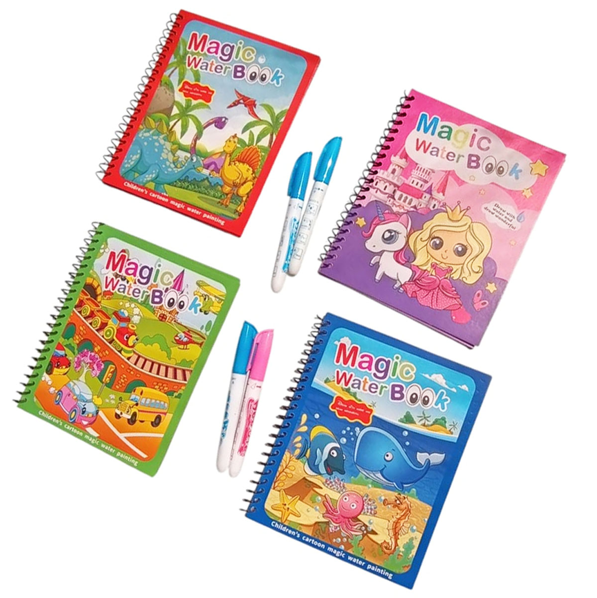 Libro Mágico De Colorear Con agua Packx4